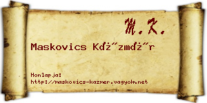 Maskovics Kázmér névjegykártya